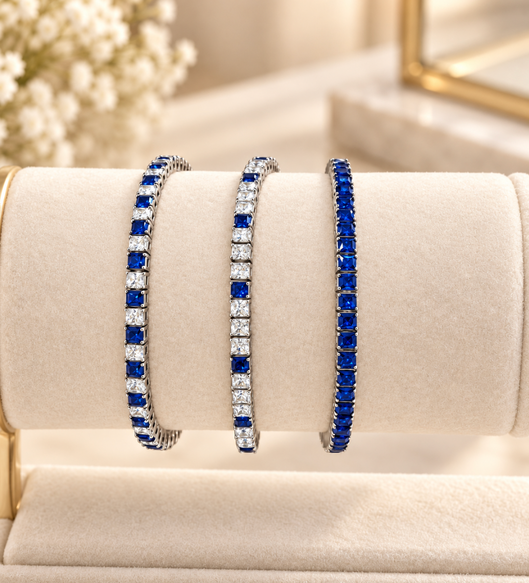 Bracelet de tennis bleu
