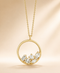 Lueur d'Or – collier pendentif géométrique or & zircon