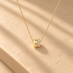 Collier Évidence Duo Pavé sur marbre – version plaqué or 18K
